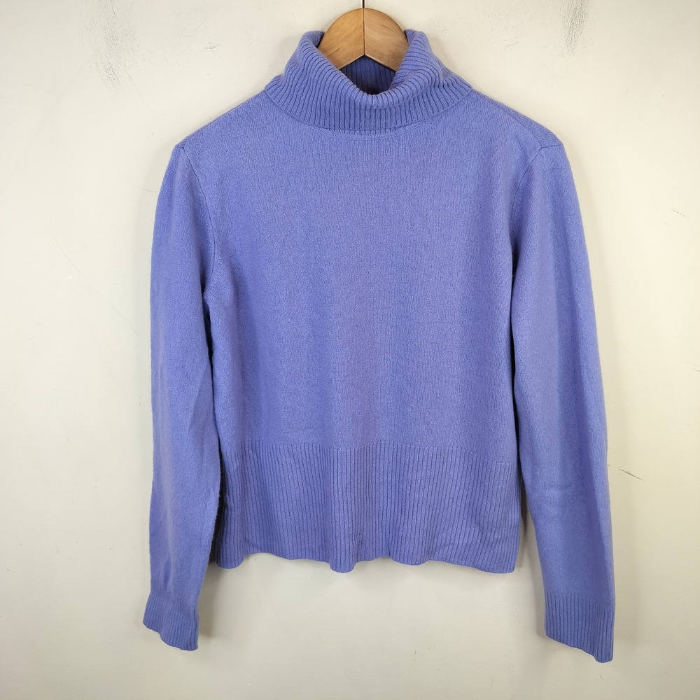 Covington Cashmere Turtleneck Sweater XL Purple Long Sleeve Soft Pullover